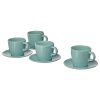 فنجان نعلبکی 250cc ایکیا مدل IKEA FARGKLAR 004.818.29 فیروزه ای