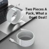 بسته 2 عددی کابل USB به تایپ C بیسوس (40w/5A/1.5m) Baseus Simple Wisdom سفید - Image 4