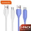 پک 2 تایی کابل USB به تایپ C توکی Toocki (100w/1m) بنفش/سفید