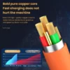 کابل شارژ 3 در 1 (6A/120w/USB to M+L+C) 3 in 1 Fast Charging Cable نارنجی - Image 2