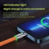 کابل شارژ 3 در 1 (6A/120w/USB to M+L+C) 3 in 1 Fast Charging Cable نارنجی - Image 3
