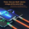 کابل شارژ 3 در 1 (6A/120w/USB to M+L+C) 3 in 1 Fast Charging Cable نارنجی - Image 7