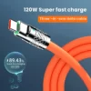 کابل شارژ 3 در 1 (6A/120w/USB to M+L+C) 3 in 1 Fast Charging Cable نارنجی - Image 6