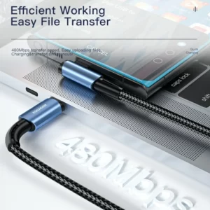 کابل تایپ C به C اساگر (100w/1m) ESSAGER Type-C to C Cable مشکی/سرمه ای - Image 5