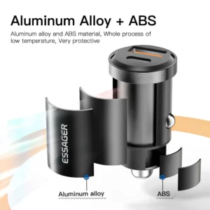 شارژر فندکی خودرو اساگر (30w/Type-C+Type-A) ESSAGER USB Car Charger - Image 5