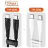 پک 2 تایی کابل تایپ C به C توکی Toocki Type-C to C Cable (60w/1m) سفید/مشکی