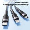 کابل شارژ 3 در 1 توکی (USB to M+L+C/100w/1.2m) Toocki 3in1 USB Cable مشکی - Image 2