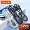 پک 3 تایی کابل USB به لایتنینگ توکی Toocki 3pcs USB to Lightning Cable (2.4A/1+1+0.25m) سفید/مشکی