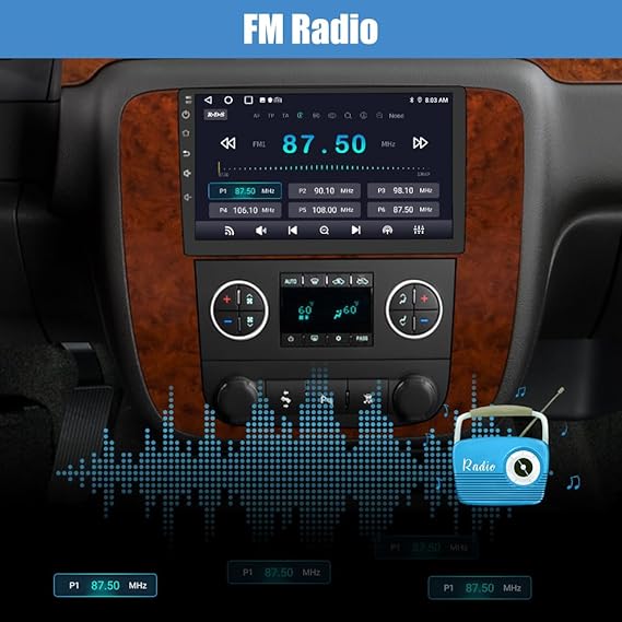 مانیتور اندروید مخصوص شورلت تاهو - سابربن - سیلورادو مدل 2007–2013 با پشتیبانی از CarPlay و Android Auto - Image 3