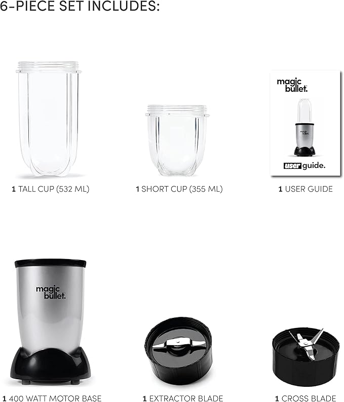 مخلوط کن (اسموتی ساز) 4 پارچه 400 وات مجیک بولت MagicBullet MB4-0612 - Image 2